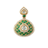 Gold Plated Green Womens Synthetic Stone Pair of Earrings