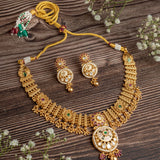 Isvaraah 2.0 Gold Plated Multicolored Short Necklace Set with Pair of Earrings