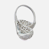 Silver Plated Womens Zircon Ring