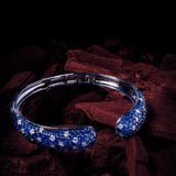Zia Silver Plated Blue Womens Zircon Kadas (Freesize)