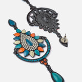 Florence Black & Blue Womens Pair of Drop Earrings