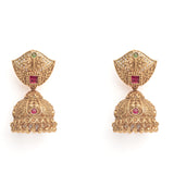 Isvaraah 2.0 Gold Plated Pink Womens Pair of Jhumka Earrings