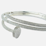 Silver Plated Zircon Womens Kada