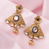 Florence Gold Plated Blue Womens Pair of Dangle Earrings