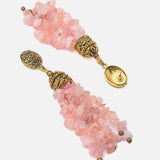 Florence Gold Plated Pink Womens Pair of Dangle Earrings
