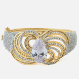 Gold Plated Zircon Womens Kada