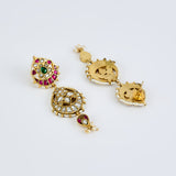 Morpankh Gold Plated Multicolored Womens Kundan, Polki Short Necklace Set with Pair of Earrings (Freesize)
