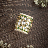 Saadgi Gold Plated Womens Kundan, Polki Ring