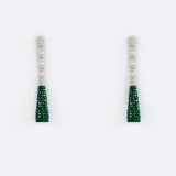 Zia Silver Plated Green Womens Zircon Pair of Dangler Earrings (Freesize)