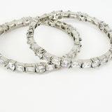 Zia Silver Plated Zircon Womens Pair of Bangles