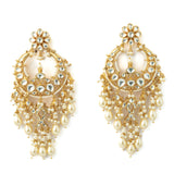 Gold Plated Womens Kundan, Polki Pair of Earrings