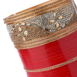 Gold Plated Red Womens Pair of Chuda Set