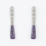 Zia Silver Plated Purple Womens Zircon Pair of Dangler Earrings (Freesize)