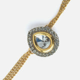 Gold Plated Kundan, Polki Womens Bracelet