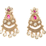 Isvaraah 2.0 Gold Plated Pink Womens Pair of Chandbali Earrings
