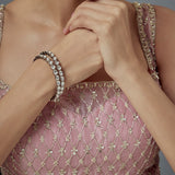 Zia Silver Plated Zircon Womens Pair of Bangles