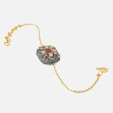 Gold Plated Multi Colored Synthetic Stone Womens Bracelet