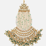 Gold Plated Green Womens Kundan, Polki Paasa