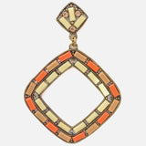 Florence Gold Plated Orange Womens Pair of Dangle Earrings