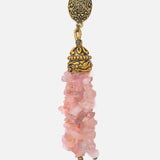 Florence Gold Plated Pink Womens Pair of Dangle Earrings