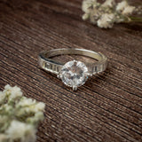Zia 2.0 Silver Plated Womens Zircon Ring