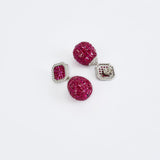 Zia Silver Plated Pink Womens Zircon Pair of Dangler Earrings (Freesize)