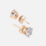 Gold Plated Womens Diamond Stud Pair of Earrings
