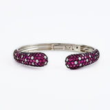 Zia Silver Plated Pink Womens Zircon Kadas (Freesize)