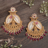 Isvaraah 2.0 Gold Plated Pink Womens Pair of Chandbali Earrings
