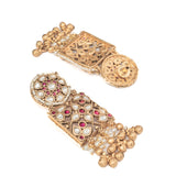 Isvaraah 2.0 Gold Plated White Womens Pair of Dangle Earrings