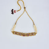 Morpankh Gold Plated Pink Womens Beaded Choker Necklace Set with Pair of Earrings (Freesize)