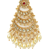 Gold Plated Womens Kundan, Polki Pair of Earrings