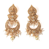 Isvaraah 2.0 Gold Plated White Womens Pair of Chandbali Earrings