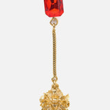 Florence Gold Plated Red Womens Pair of Drop Earrings