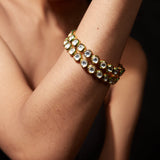 Aatman Gold Plated Womens Kundan, Polki Pair of Bangles