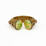 Florence Gold Plated Green Kundan, Polki Womens Kadas (Freesize)