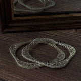 Silver Plated Zircon Womens Pair of Bangles