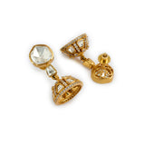 Saadgi Gold Plated Womens Kundan, Polki Short Necklace Set with Pair of Earrings (Freesize)