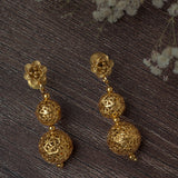 Gold Plated Womens Pair of Drop Earrings