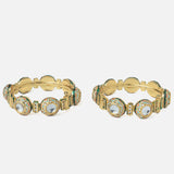 Gold Plated Multi Colored Kundan, Polki Womens Pair of Bangles