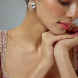 Florence Gold Plated Silver Zircon Womens Pair of Studs Earrings (Freesize)