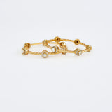 Gold Plated Womens Synthetic Stone Pair of Bangles
