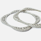 Silver Plated Zircon Womens Pair of Bangles