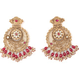 Isvaraah 2.0 Gold Plated Pink Womens Pair of Chandbali Earrings
