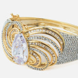 Gold Plated Zircon Womens Kada