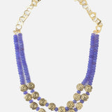 Gold Plated Purple Womens Short Necklace