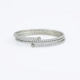 Zia Silver Plated Womens Zircon Kadas (Freesize)