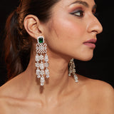 Zia Silver Plated Green Womens Emerald Synthetic Zircon Pair of Earrings