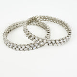Zia Silver Plated Zircon Womens Pair of Bangles