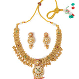 Isvaraah 2.0 Gold Plated Multicolored Short Necklace Set with Pair of Earrings